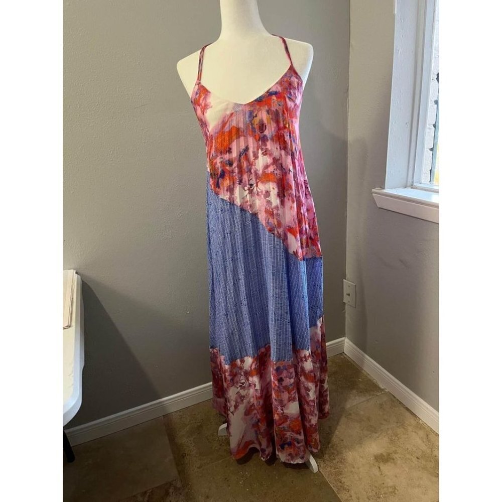 Charlie Jade floral Maxi Dress pleated size xs